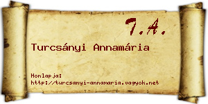 Turcsányi Annamária névjegykártya